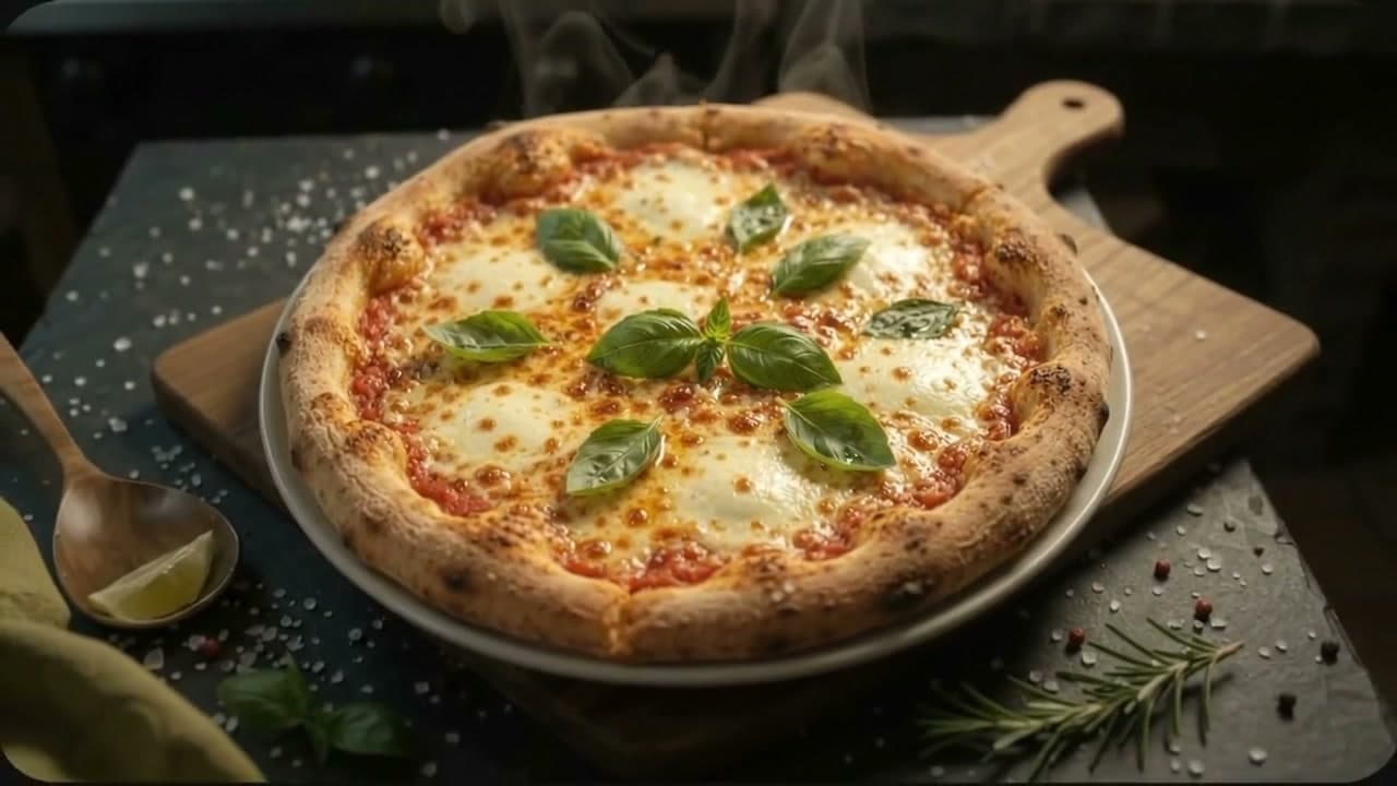 Pizza Margherita appena sfornata della Vecchia Pesa